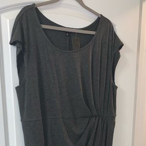 Gray Midi Tulip Wrap Dress
